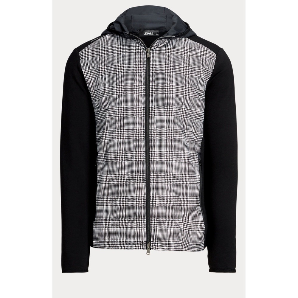 NWT $268 RLX Ralph Lauren Black White Glen Plaid Hooded Jacket Men's Size M